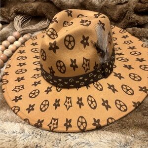 Designer Brown Patterned Hat